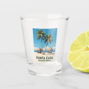 Retro Vintage Travel Punta Cana Dominican Republic Shot Glass