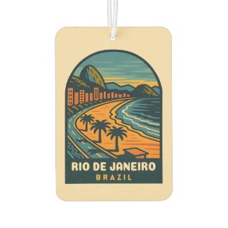 Retro Vintage Travel Rio de Janeiro Brazil Beach