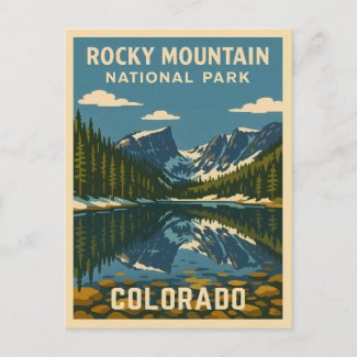 Retro Vintage Travel Rocky Mountain National Park