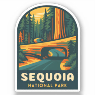 Retro Vintage Travel Sequoia National Park Nature Sticker