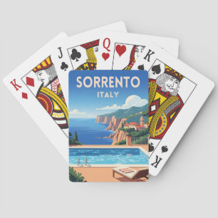 Retro Vintage Travel Sorrento Italy Coastal Scenic Poker Cards