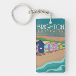 retro vintage travel souvenir Brighton Australia Keychain