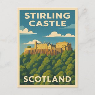 Retro Vintage Travel Stirling Castle Scotland