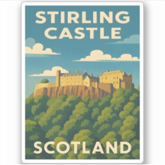 Retro Vintage Travel Stirling Castle Scotland