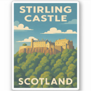 Retro Vintage Travel Stirling Castle Scotland Sticker