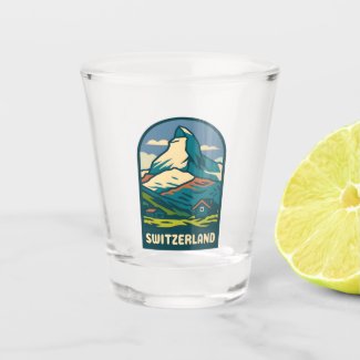 Retro Vintage Travel Switzerland Matterhorn