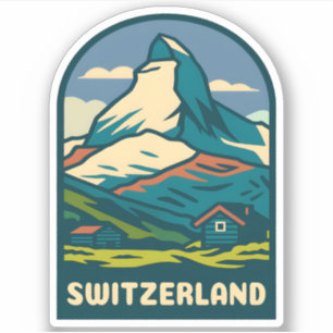 Retro Vintage Travel Switzerland Matterhorn Sticker