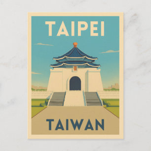 Retro Vintage Travel Taipei Taiwan Monument  Postcard