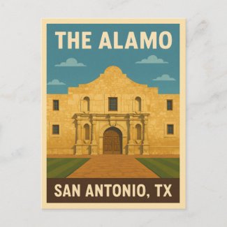 Retro Vintage Travel The Alamo San Antonio Texas