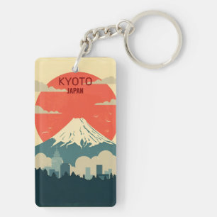 retro vintage travel vacation kyoto Japan Keychain