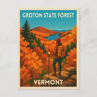 Retro Vintage Travel Vermont Groton State Forest