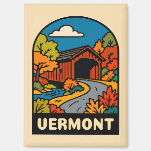 Retro Vintage Travel Vermont Landscape Scenic Magnet