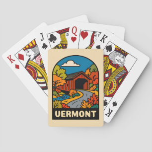 Retro Vintage Travel Vermont Landscape Scenic Poker Cards