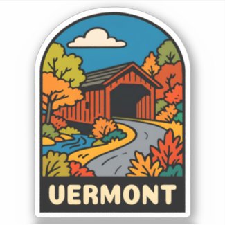 Retro Vintage Travel Vermont Landscape Scenic