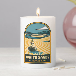 Retro Vintage Travel White Sands National Park Pillar Candle