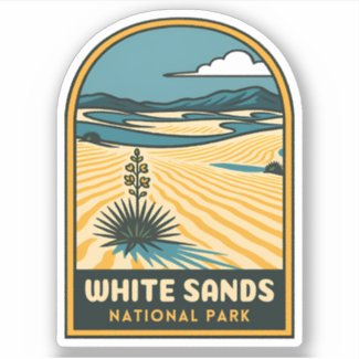 Retro Vintage Travel White Sands National Park