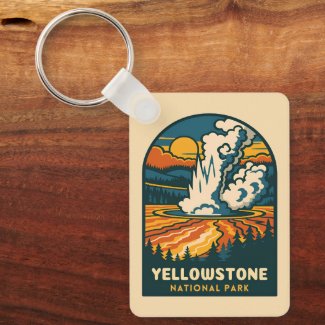 Retro Vintage Travel Yellowstone National Park