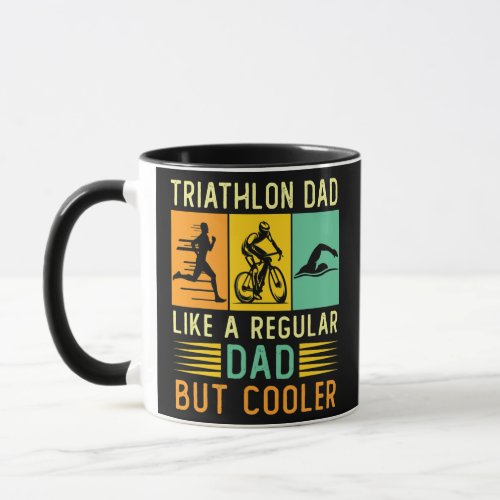 Retro Vintage Triathlon Dad Fathers Day Mug
