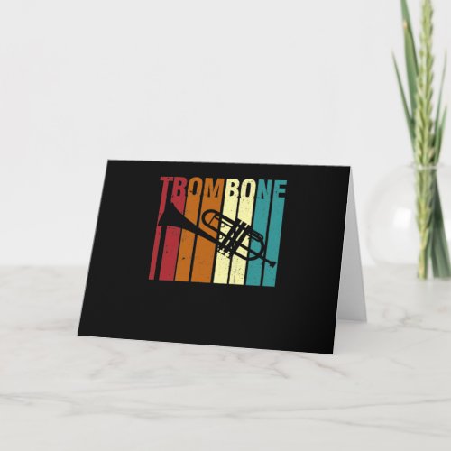 Retro Vintage Trombone Marching Band Trombone Card