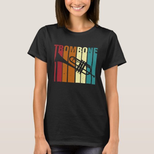 Retro Vintage Trombone Marching Band Trombone T_Shirt