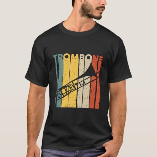 Retro Vintage Trombone Marching Band Trombonist I  T_Shirt