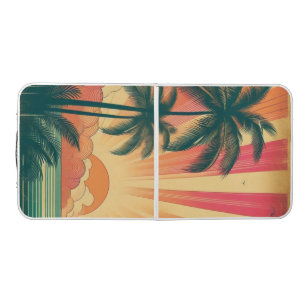 Retro/vintage tropical/Hawaiian sunset Beer Pong Table