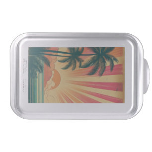 Retro/vintage tropical/Hawaiian sunset Cake Pan