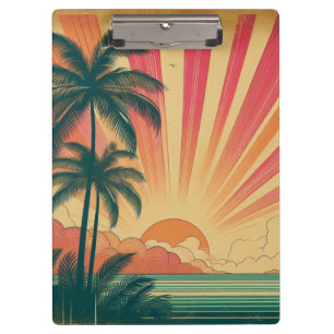 Retro/vintage tropical/Hawaiian sunset  Clipboard