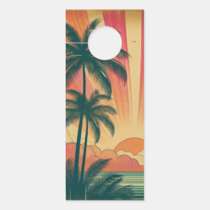 Retro/vintage tropical/Hawaiian sunset  Door Hanger