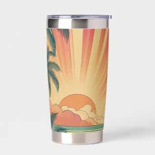 Retro/vintage tropical/Hawaiian sunset  Insulated Tumbler