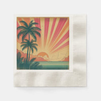 Retro/vintage tropical/Hawaiian sunset