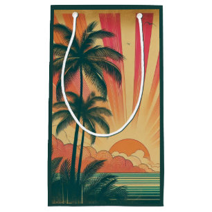 Retro/vintage tropical/Hawaiian sunset  Small Gift Bag