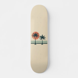 Retro/vintage tropical palms tree skateboard