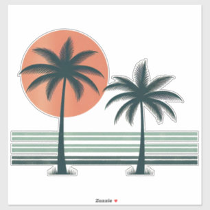 Retro/vintage tropical palms tree sticker