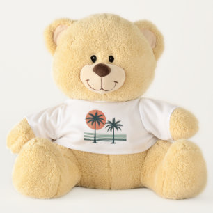Retro/vintage tropical palms tree teddy bear