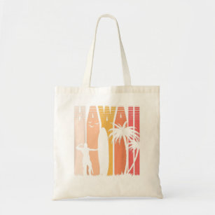 Retro Vintage Tropical Sunset Beach Hawaii Hawaiia Tote Bag