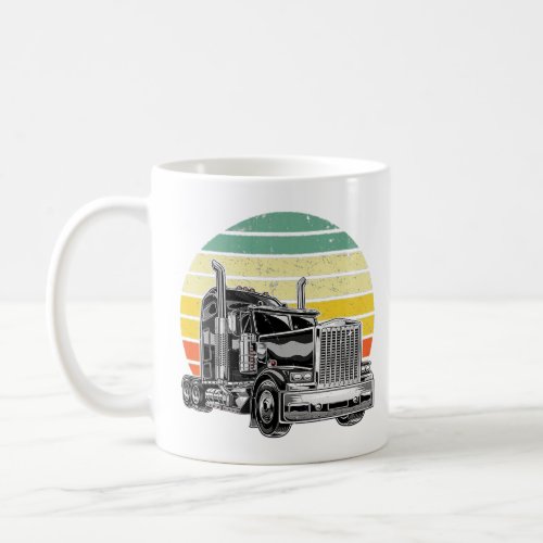 Retro Vintage Trucker Big Rig Semi_Trailer Truck D Coffee Mug