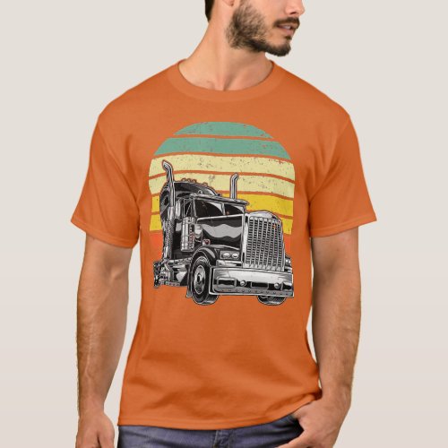 Retro Vintage Trucker Big Rig Semi_Trailer Truck D T_Shirt