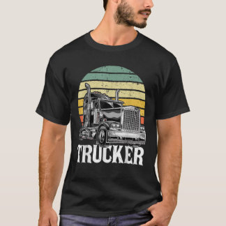 Retro Vintage Trucker Big Rig Semi Trailer Truck D T-Shirt