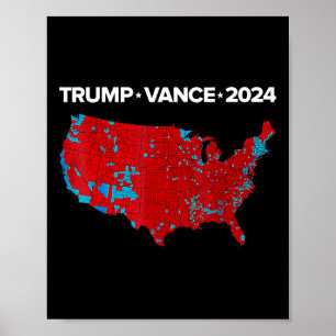 Retro Vintage Trump Vance 2024 Electoral Map 1 Poster