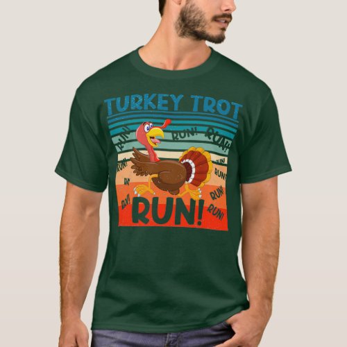 Retro Vintage TURKEY TROT RUN Funny Thanksgiving T T_Shirt
