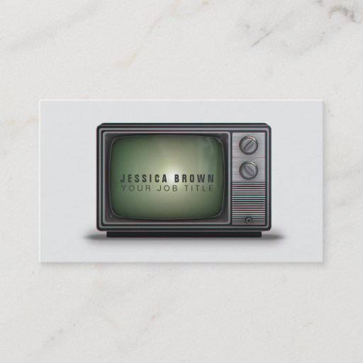 Customizable Retro Vintage Tv illustration Business Card
