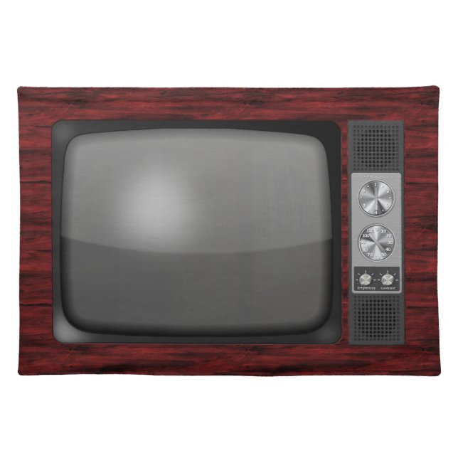 Retro Vintage TV Set Placemat (Front)