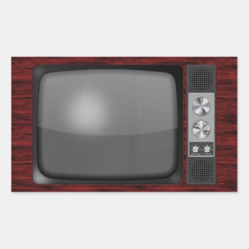 Retro Vintage TV Set Rectangular Sticker