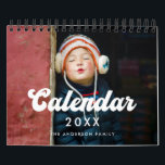 Retro vintage typography 2024 photo calendar<br><div class="desc">A modern photo calendar with a vintage 60s typography,  to customize with your family pictures,  a perfect way to start the year 2024. Fully customizable text colors.</div>