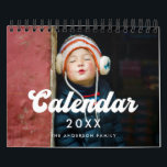Retro vintage typography 2025 photo calendar<br><div class="desc">A modern photo calendar with a vintage 60s typography,  to customize with your family pictures,  a perfect way to start the year 2025. Fully customizable text colors.</div>