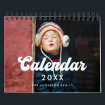 Retro vintage typography 2025 photo calendar<br><div class="desc">A modern photo calendar with a vintage 60s typography,  to customize with your family pictures,  a perfect way to start the year 2025. Fully customizable text colors.</div>
