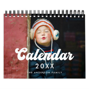 Retro vintage typography 2026 photo calendar