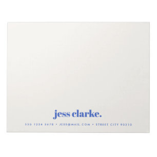 Retro Vintage Typography Royal Blue Stylish Trendy Notepad