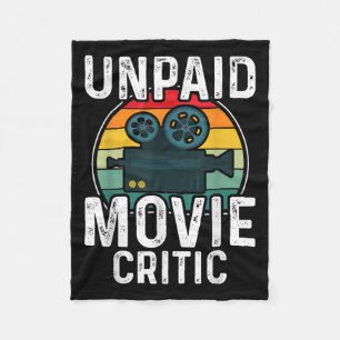 Retro Vintage Unpaid Movie Critic Film Cinema Moti Fleece Blanket